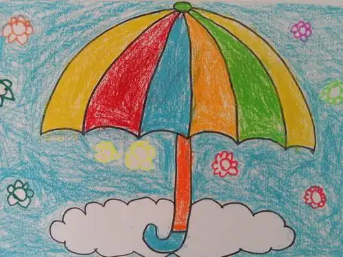 《小花伞》/少儿绘画作品/儿童画/网络美术馆_中国少儿美术教育网