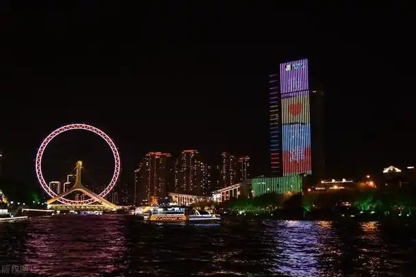 天津海河天津之眼摩天轮夜景