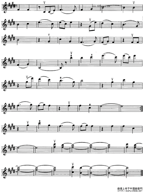 少林少林电影少林寺主题歌小提琴谱