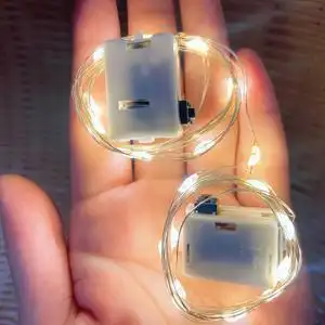 led铜线灯串纽扣电池氛围灯花束蛋糕礼盒装饰灯防水彩灯迷你小灯