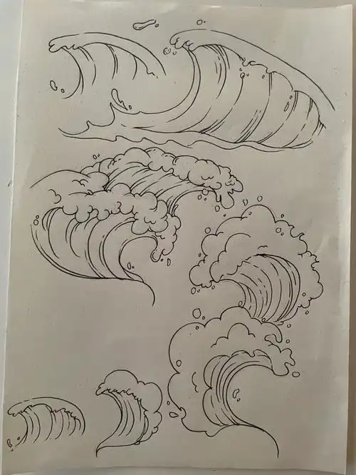 素材积累  #素材  #手绘临摹  #素材分享  #临摹  #浪花  #海浪