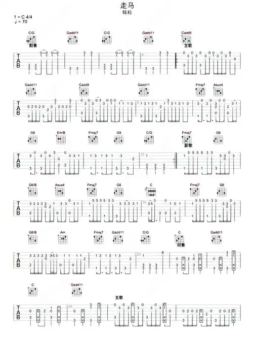 走马吉他指弹谱