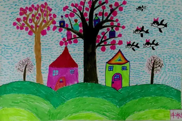 红墨美术小画家作品---------------春天来了