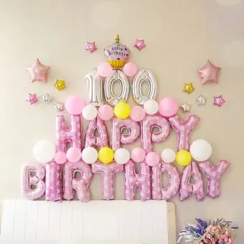 浪漫符号 儿童男女宝宝公主房100天气球装饰用品1周岁百天生日宴会