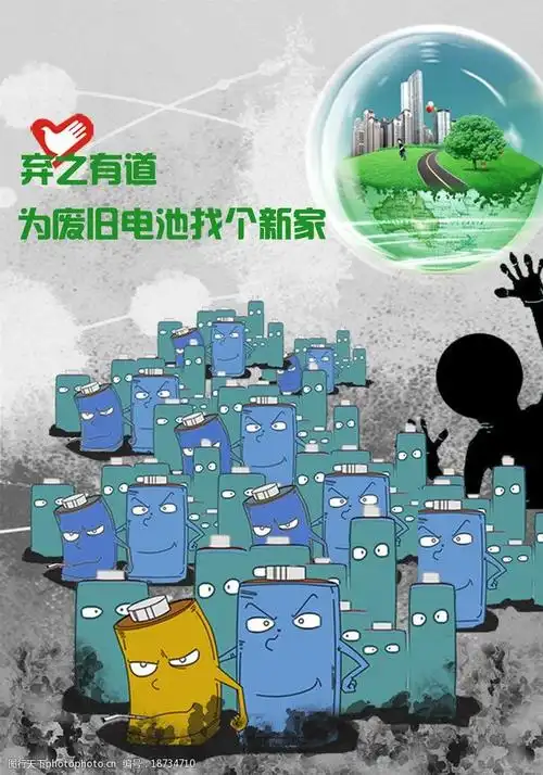 回收废旧电池海报图片