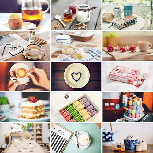 下午茶咖啡蛋糕甜品马卡龙唯美图片文艺小清新朋友圈配图