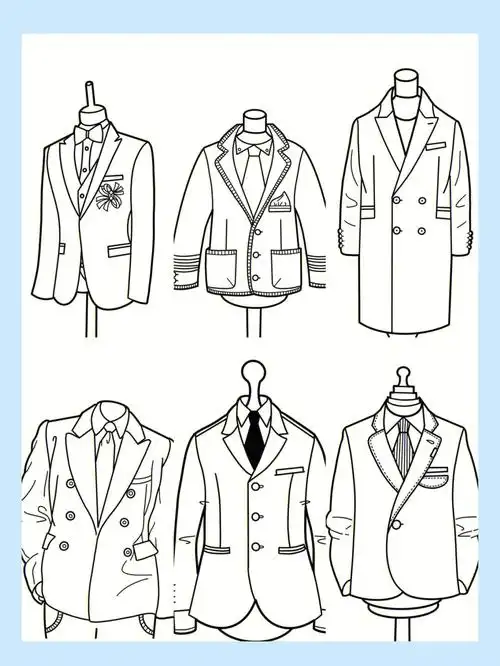父亲节给爸爸画一件西装送给他吧#创意美术  #线稿  #打印  #父亲节