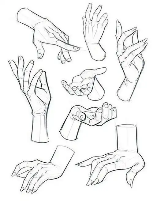 插画练习 | 手部画法教程集锦手部插画简笔画画画