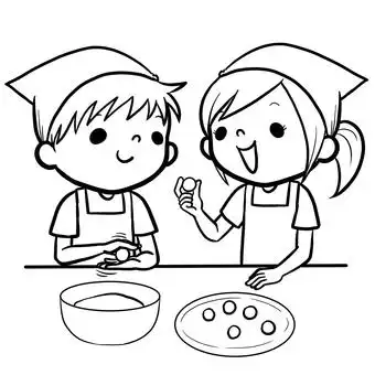 tsukimi饺子制作儿童画线