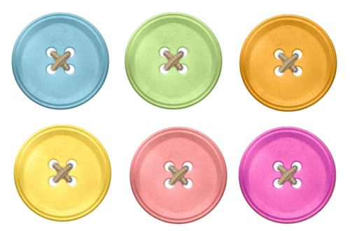 圆形卡通纽扣矢量图