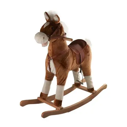 2016 new design wooden rocking horse toy plush r