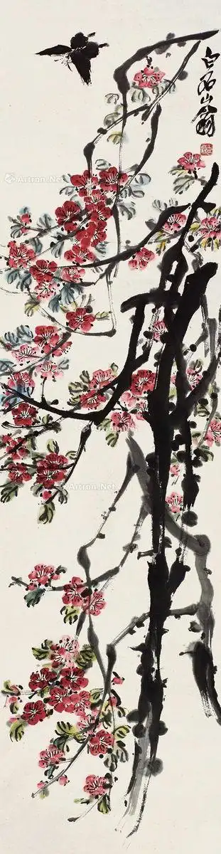 齐白石杏花蝴蝶