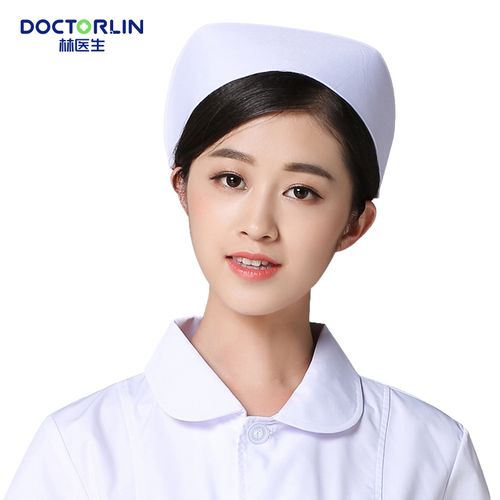 林医生 护士帽女式燕尾医用工作帽子不起球加杠(白色护士帽)