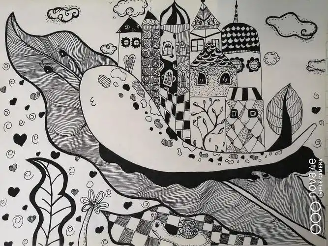 小一课堂 第五周《对角式夸张变形创意线描画》