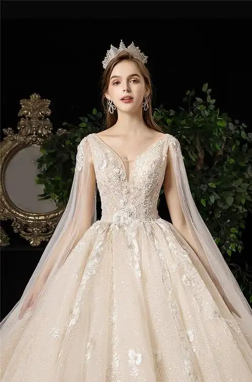 情玥莎赫本主婚纱礼服2019新款新娘大拖尾森系超仙梦幻星空婚纱豪华