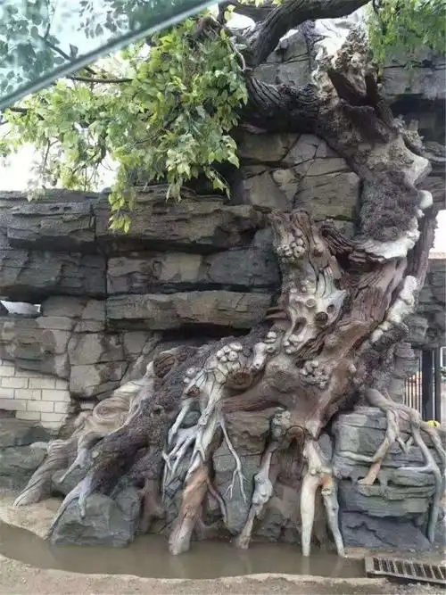 济南槐荫水泥假山 【***施工】商场假树