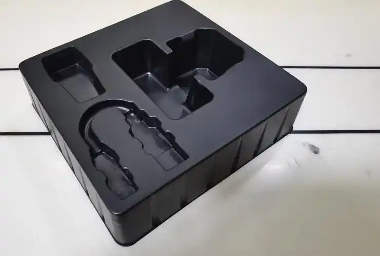 塑料盒源头工厂承接ps黑色哑光电子产品吸塑内托承接各类电子包装