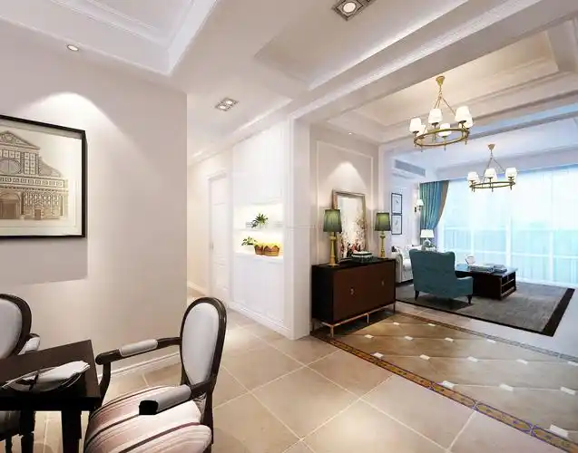 最新简约美式风格三室两厅装修效果图片