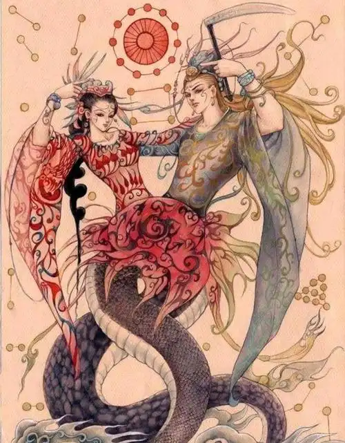 女娲与伏羲蛇躯鳞身