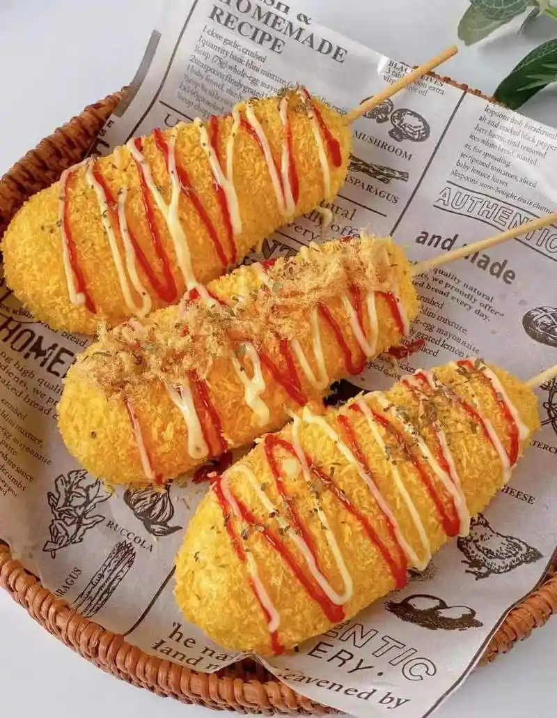 老刘制作土豆泥芝士热狗棒