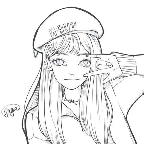 手绘头像线稿换个风格吧含上色