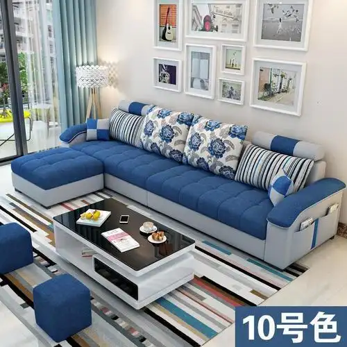 简约现代布艺沙发小户型三人闪电客客厅整装拆洗家具布沙发租房组合