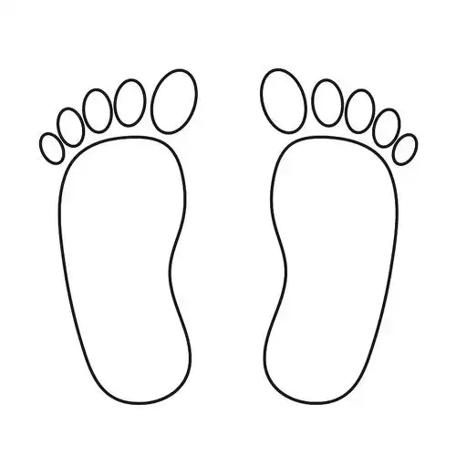 脚印是黑色的,白色的图片