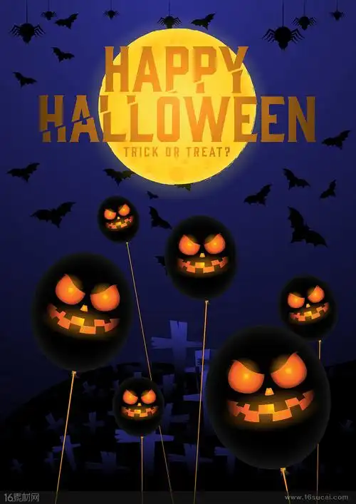 南瓜灯万圣节广告元素矢量素材