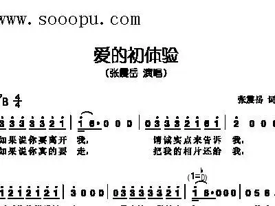 爱的初体验 张震岳 歌谱 简谱