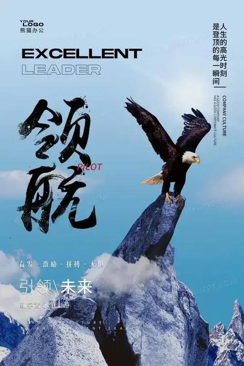 企业文化领航宣传海报