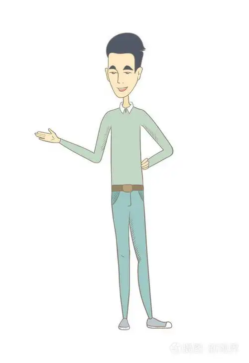 亚洲人用手臂在一个欢迎的手势插画-正版商用图片0cxtca-摄图新视界