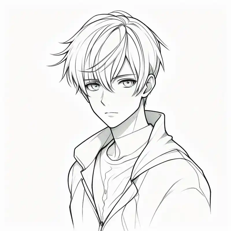 94黑白魅力,二次元男生头像95 探索黑白素描的魅力,为你带来这组