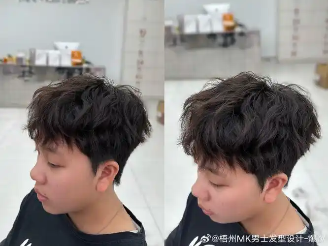 男士发型##梧州发型设计##束状纹理烫