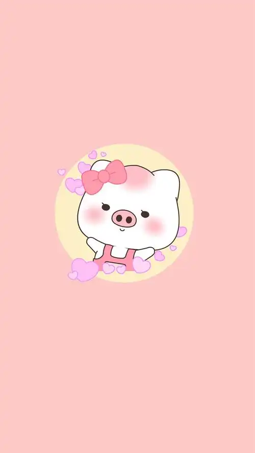 粉色可爱小猪,高清图片,手机锁屏桌面-壁纸族