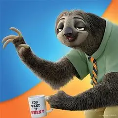 一只名为"闪电"的树懒,动物城哺乳动物车管所(dmv)的公务员.