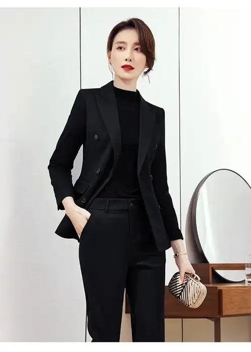 禄禄仔秋季职业套装高端西装修身女职场气质西服正装面试经理4s店工作