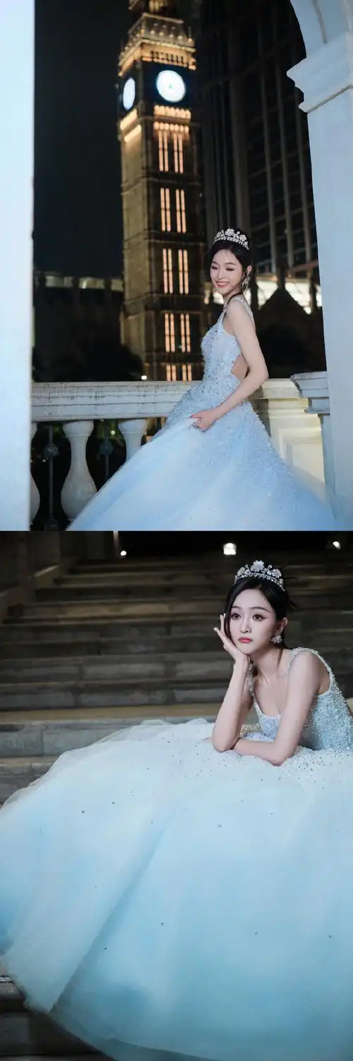 吴宣仪公主请走红毯##吴宣仪白色婚纱裙