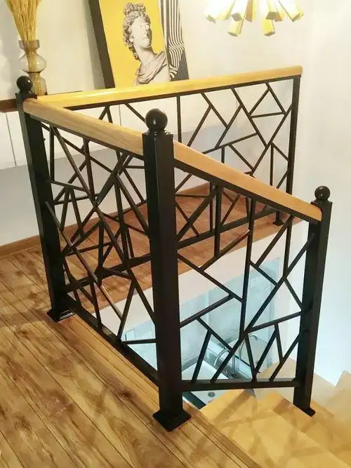 铁艺楼梯扶手阳台防护栏杆室内家用简约现代实木阁楼围栏护手