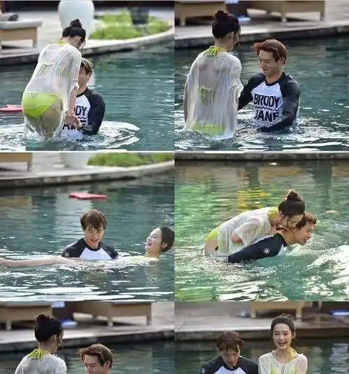 魏大勋和穿着比基尼的李沁水下接吻,杨幂的表情管理很到位.