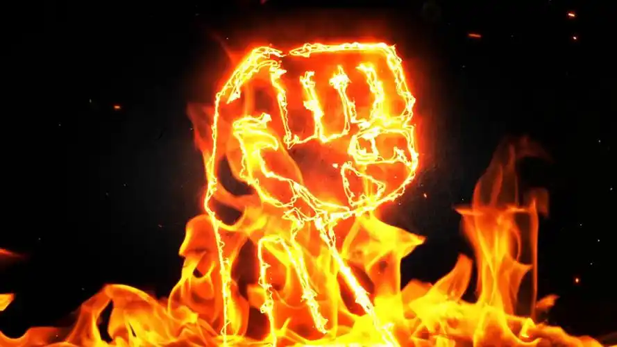 震撼火焰拳头加油打气pk擂台赛led背景