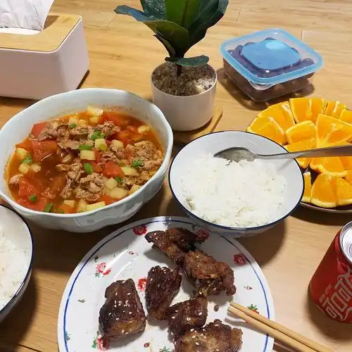 和男朋友两个人一起吃的饭