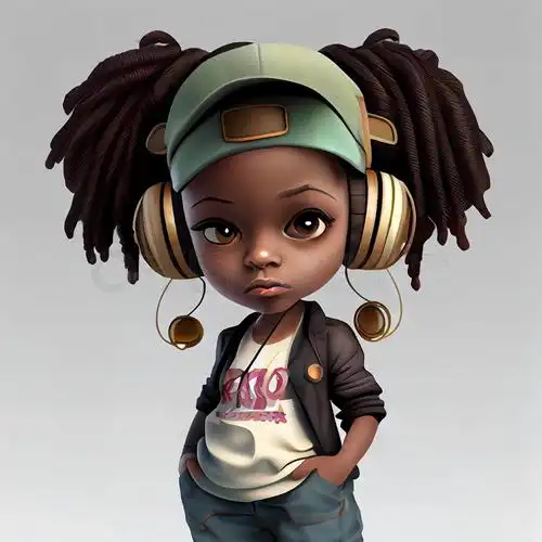 嘻哈小孩ip头像插画ai平面元素免费下载_png格式_5376像素_编号