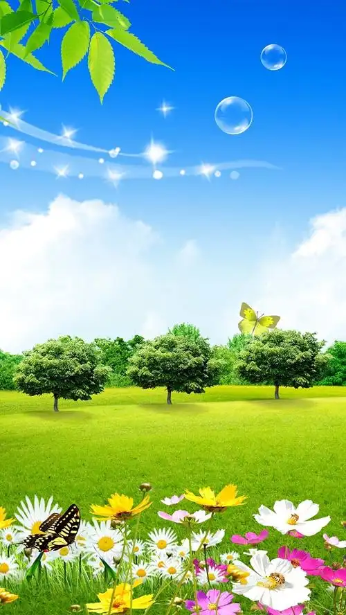 蓝天绿地植树节源文件h5背景