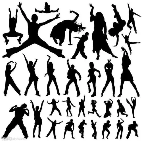 几十个人物跳舞动作剪影矢量素材图片[矢量图,ai]