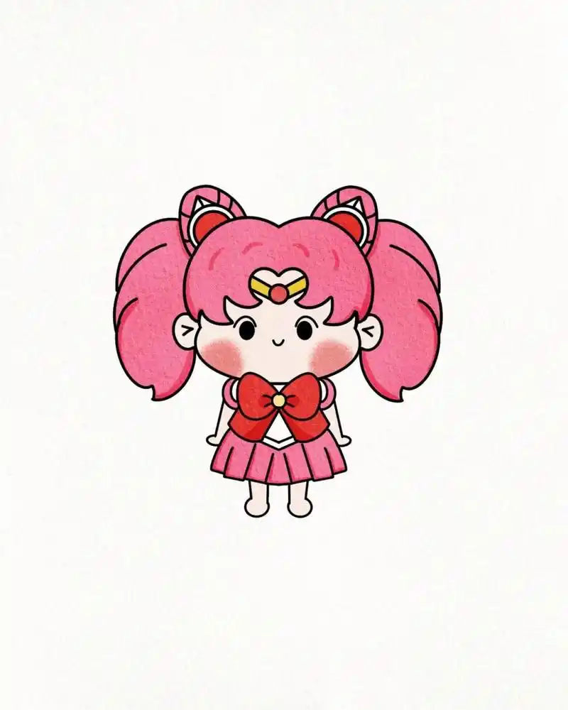 q版简笔画|胖脸美少女战士|可爱水冰月 一组可爱胖脸版美少女战士 .