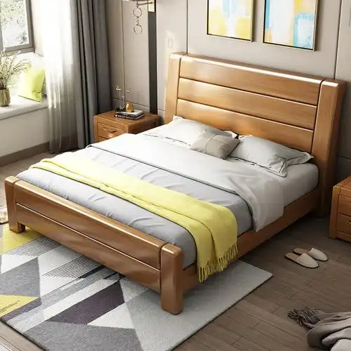 全实木床橡木家具1518米床头高箱大双人实木床