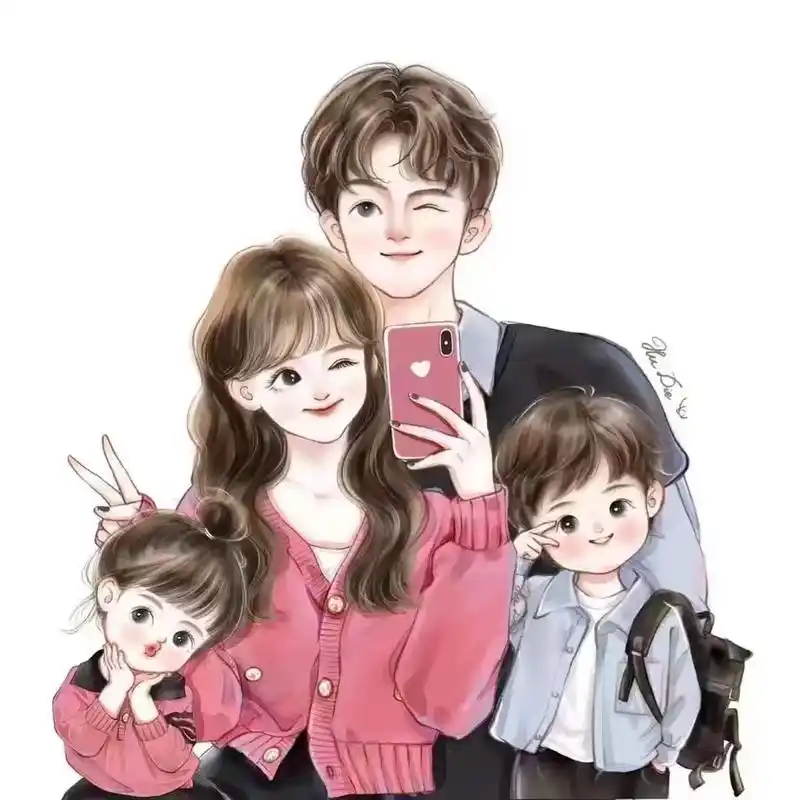 一家四口头像背景图 (全部都有)  97拿图留个赞78不谢 - 抖音