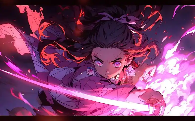 鬼灭之刃 灶门祢豆子 战斗系列 原创4k高清平板电脑壁纸