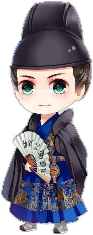 q版人物古风男白景尘抠图