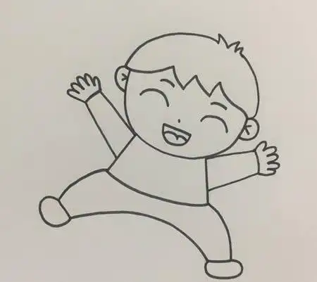 开心的小男孩怎么画简笔画简单可爱